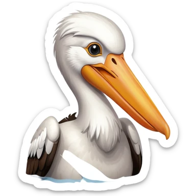 pélican avec de l'eau dans son bec sticker