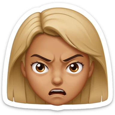 Girl mad at boy  sticker