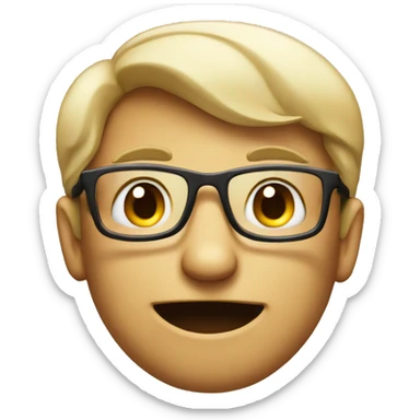 Nerd face but not smile teeth out sticker