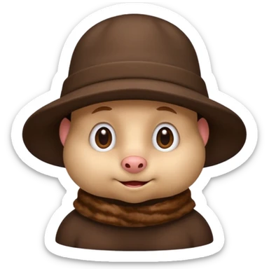 mole wearing a hat sticker