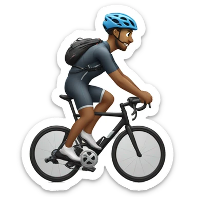 Emoticono de ciclista subiendo un uerto  sticker
