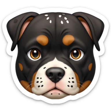 Pitt bull rottweiler white muzzle with black spots sticker