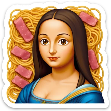 pop art monalisa SPAM meat spaghettio slop  sticker