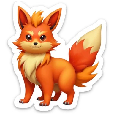 Cool Quilava-Litten-Flareon-animal-creature-hybrid full body sticker