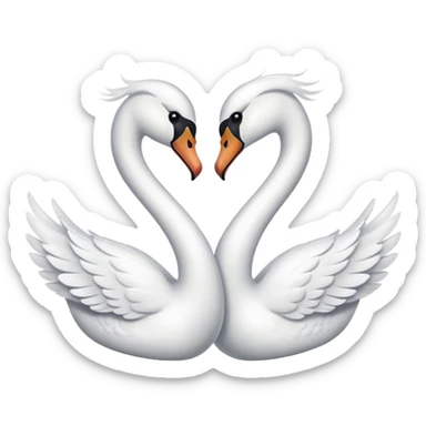 Two swan making a heart 💗 emoji sticker