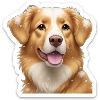 duck tolling retriever in the snow sticker