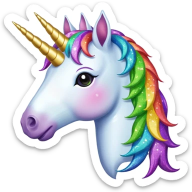 Glitter unicorn eats Weed leaf sticker