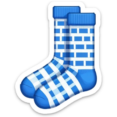 A pair of socks emoji, drawn with an 8-bit pixelated look, similar to early video game sprites. sticker