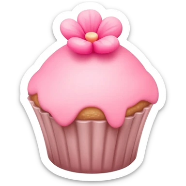 Cupcake with pink icing sticker