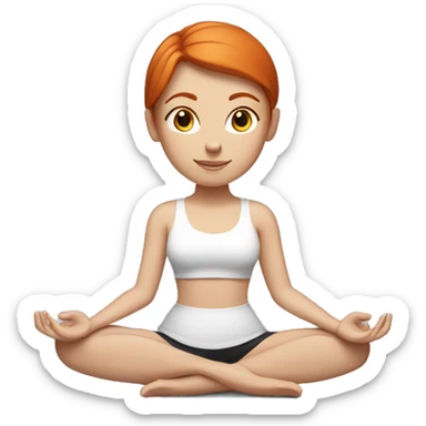 White girl redhead in a yoga position  sticker