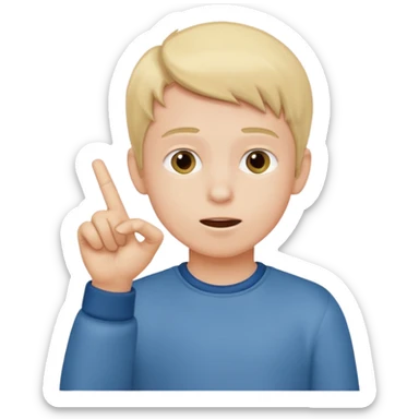 a boy acting this sentence "what do you think"
 sticker