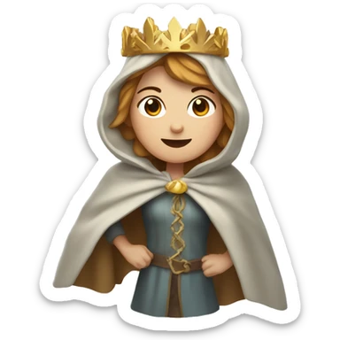a woman with golden brown hair is running, wearing an Icicle Crown and a Winter Cloak sticker