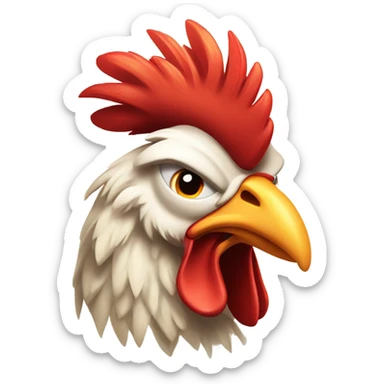 Angry jiujitsu red rooster sticker