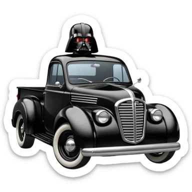 Darth Vader 1951 Jowett Bradford pickup hot rod concept  sticker