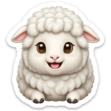 cute lamb with mystical aura laughing sticker