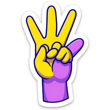 Yellow face iPhone emoji, tongue sticking out, putting up a peace sign sticker