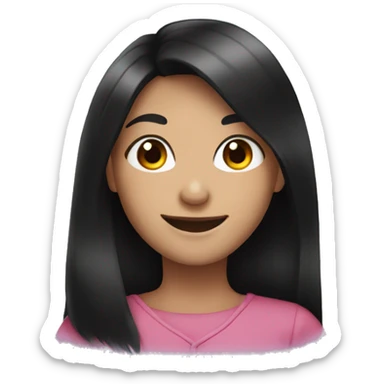 smiling girl with black hair sticker