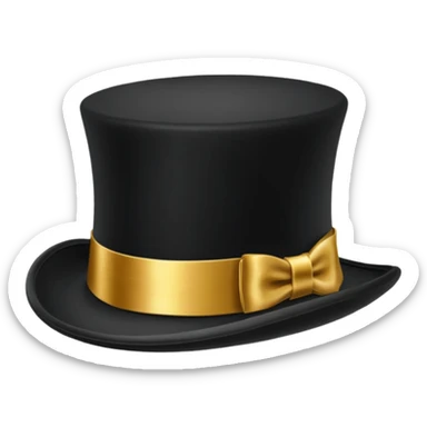 top hat with "$" print sticker