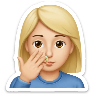 Putting finger in a nose sticker