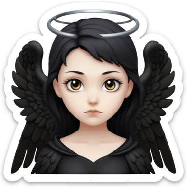dark angel with dark wings sticker