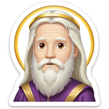 God, wise man with halo, long white hair, beard and white mustache sticker