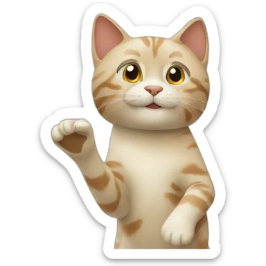 cats being neighbors that say hello and wave sticker