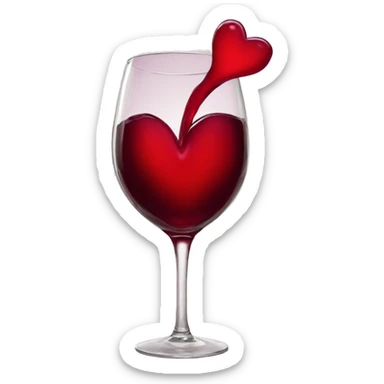 Hearts coming out of wine sticker