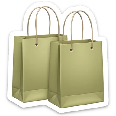 two pale olive shopping bags sticker