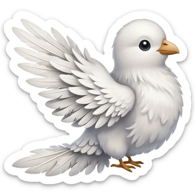 a dovetail consisting of white feathers sticker