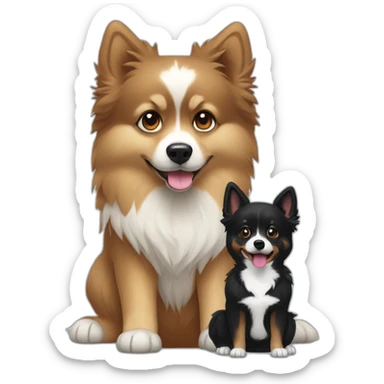 pomsky-black-dog-and-cocker-dog sticker