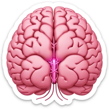 A ** pink human brain** with a energy net energy beam of thoughts... radiating loving thoughts while it rewires itself hearts  sticker