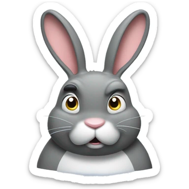 Big chungus being dissatisfied  sticker