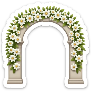 white flower arch sticker