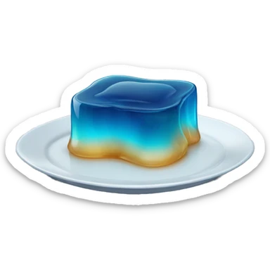 square blue jelly slab on plate sticker
