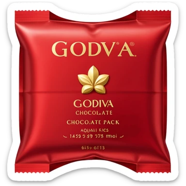 Godiva chocolate packet that is red sticker