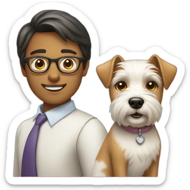 Man with glasses anda woman with a westie dog girl sticker