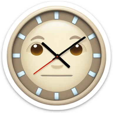 Cozy cream retro wall clock sticker