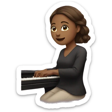 Women with brown hair playing the piano sticker