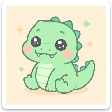 a cute baby crocodile, kawaii style, big eyes, chubby cheeks sticker