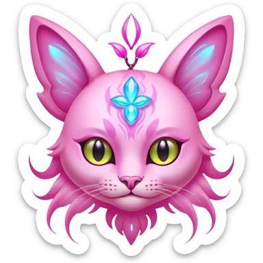Pink Bioluminescent Stupid Faerie-feline-god sticker