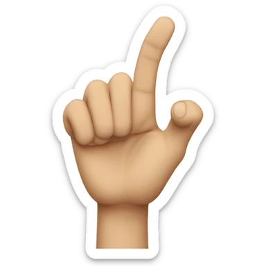 rotating finger pointing at an ironic face sticker