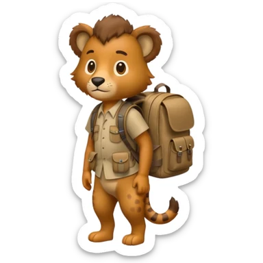  Safari Animal with Backpack  sticker