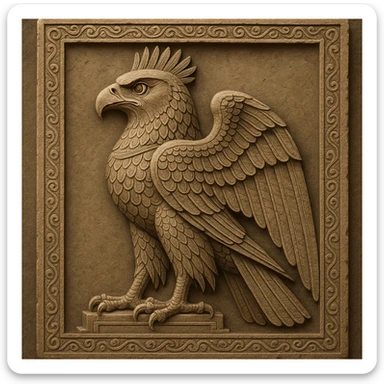 Eagle of Cyrus the Great, majestic, ancient Persian style, regal and powerful, intricate details sticker