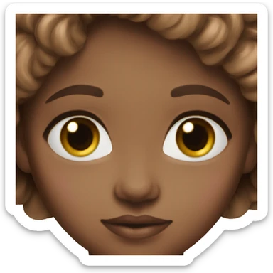 Brown doll eyes, brown hair, feminine, pink, girl, angelic sticker