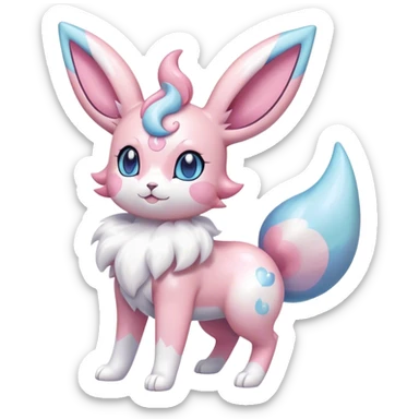 Kawaii Gorgeous Beautiful Shiny Sparkly Sylveon-Pokémon full body sticker