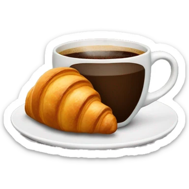 Coffee with croissant sticker