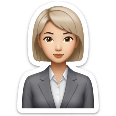 Professional Asian woman model with chic short hairstyle sticker