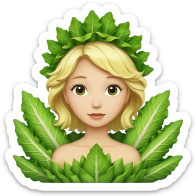 Femme blonde 👩🏼 déguisée en endive sticker
