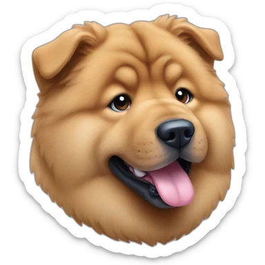Dog chow chow tongue blue sticker