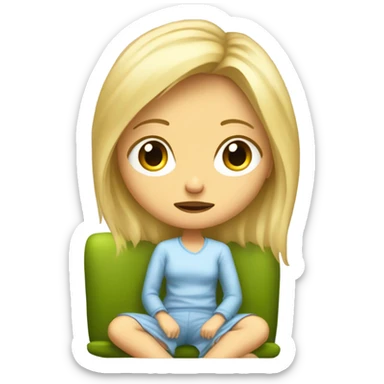 Blonde girl hungover  sticker